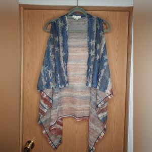 Indigo Soul Patriotic Cardigan / Duster Size Small